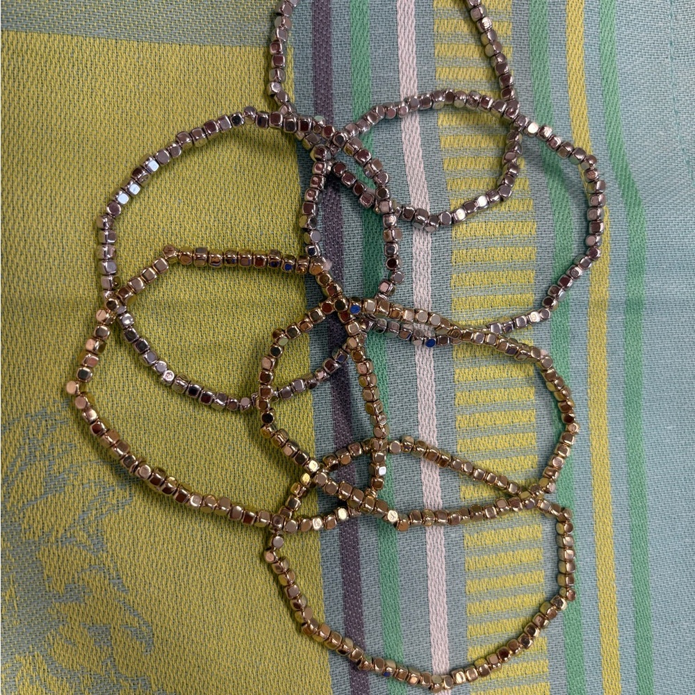 Gold & Silver Beaded Bracelet Set